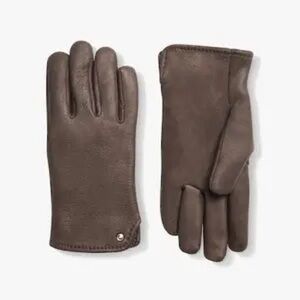 Shinola Brown Leather Gloves with Sherpa Lining – Fits Like XL
